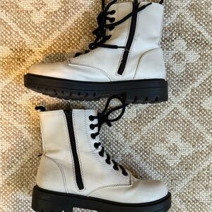 Stylish Women's White Combat Boots